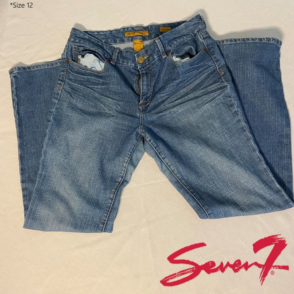 Seven 7 Boot Cut Stretch Jeans Medium Wash 12
